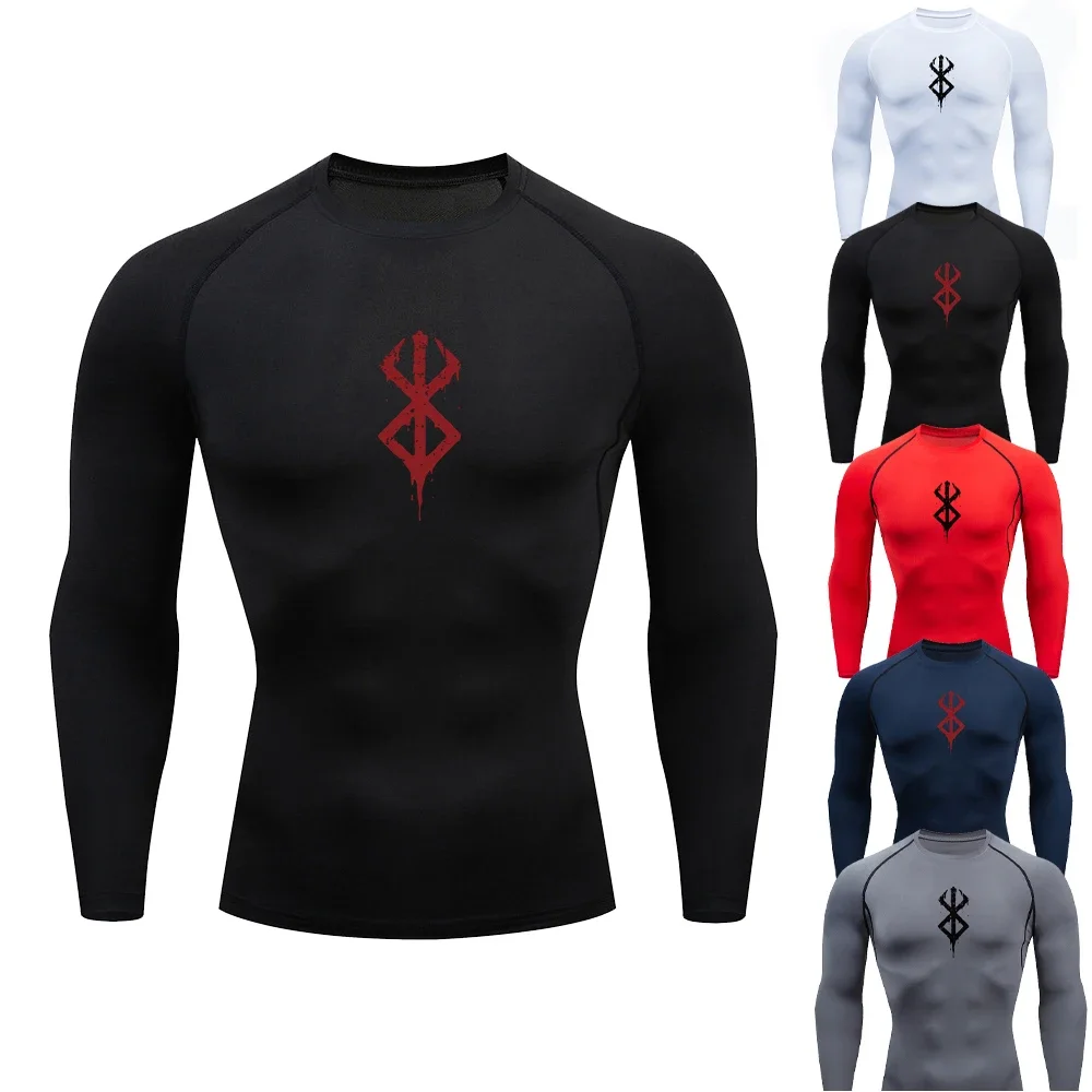 Men's DUTRIEUX Guts Sport Quick Dry Compression Tshirt, Long Sleeve, Athletic Gym Tops, Tight Undershirts, Male Tee S-3XL