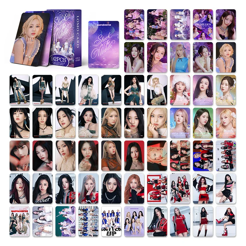 Imagem -02 - Baby Monster-lomo Cards Photocards Novo Álbum Preso no segundo Cartão de Impressão hd Cartaz Haram Ahyeon Ruka Fãs Presentes 92 Pcs Set