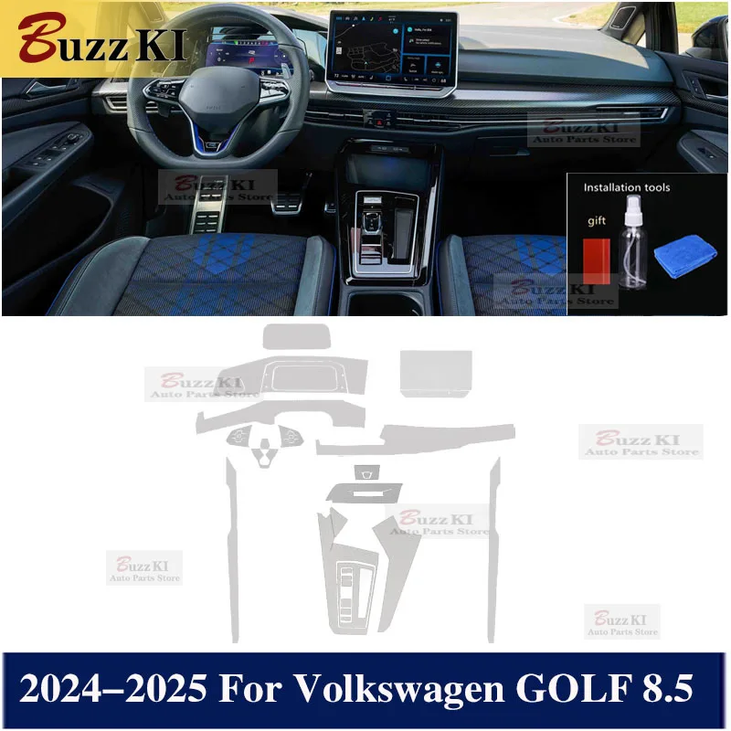 

2024-2025 For Volkswagen GOLF 8.5 TPU Pre Cut Navigation Gear Console Car Interior Repair Protect Car Film Anti-scratch Sticker