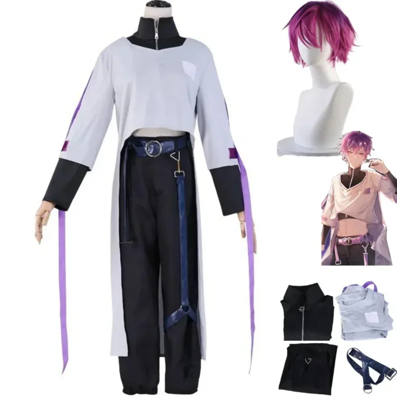 

FC6Anime Game Youtuber Vtuber NIJISANJI IN Uki Violet Cosplay Costume NOCTYX Wig Uniform Full Set Adult Man Woman Carnival@FC8！