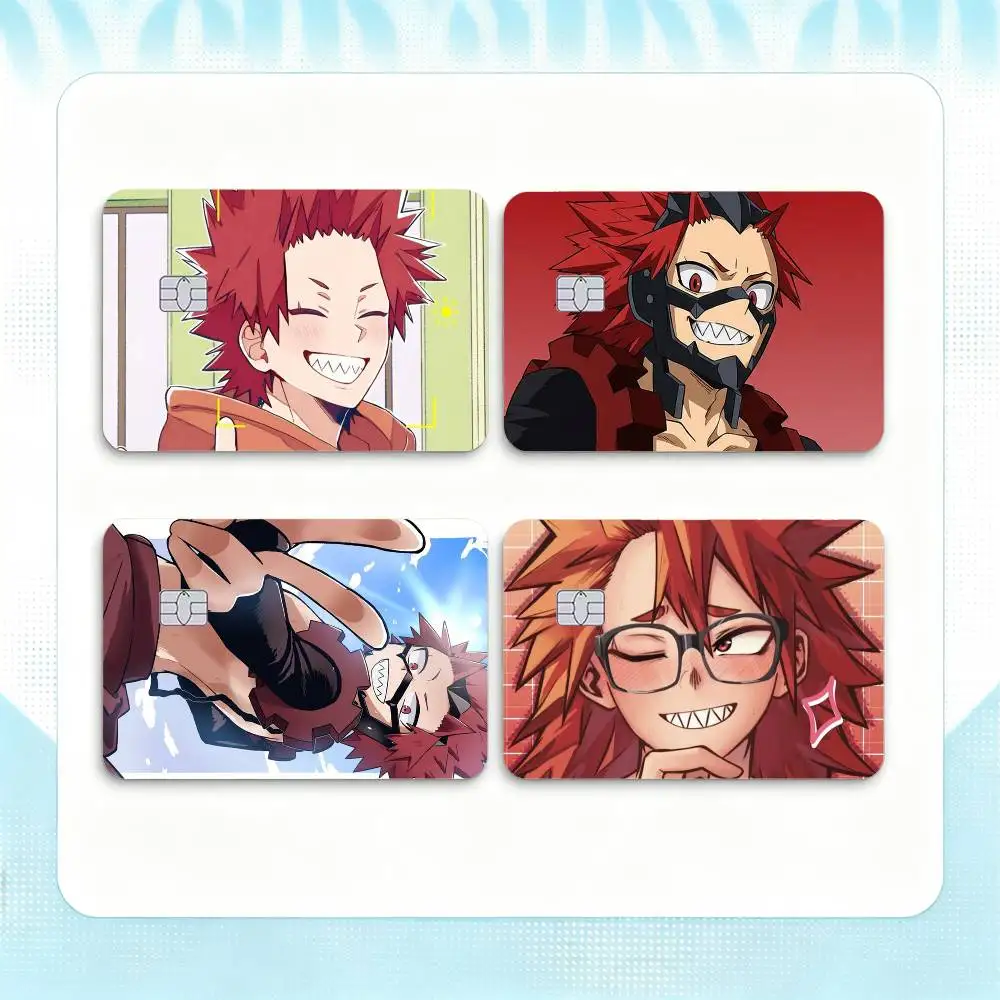 Cartoon Character Eijiro Kirishima  Credit Card HD Stickers Game Card Decal Small Chip Waterproof Sticker Gift