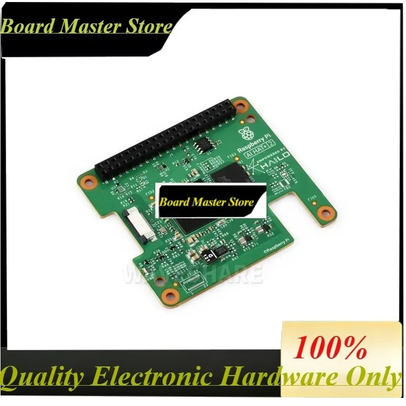 BoMasOfficial Raspberry Pi AI HAT+ 2, Built-in Hailo-10H AI Accelerator And 8GB Onboard RAM, Comes With Heatsink