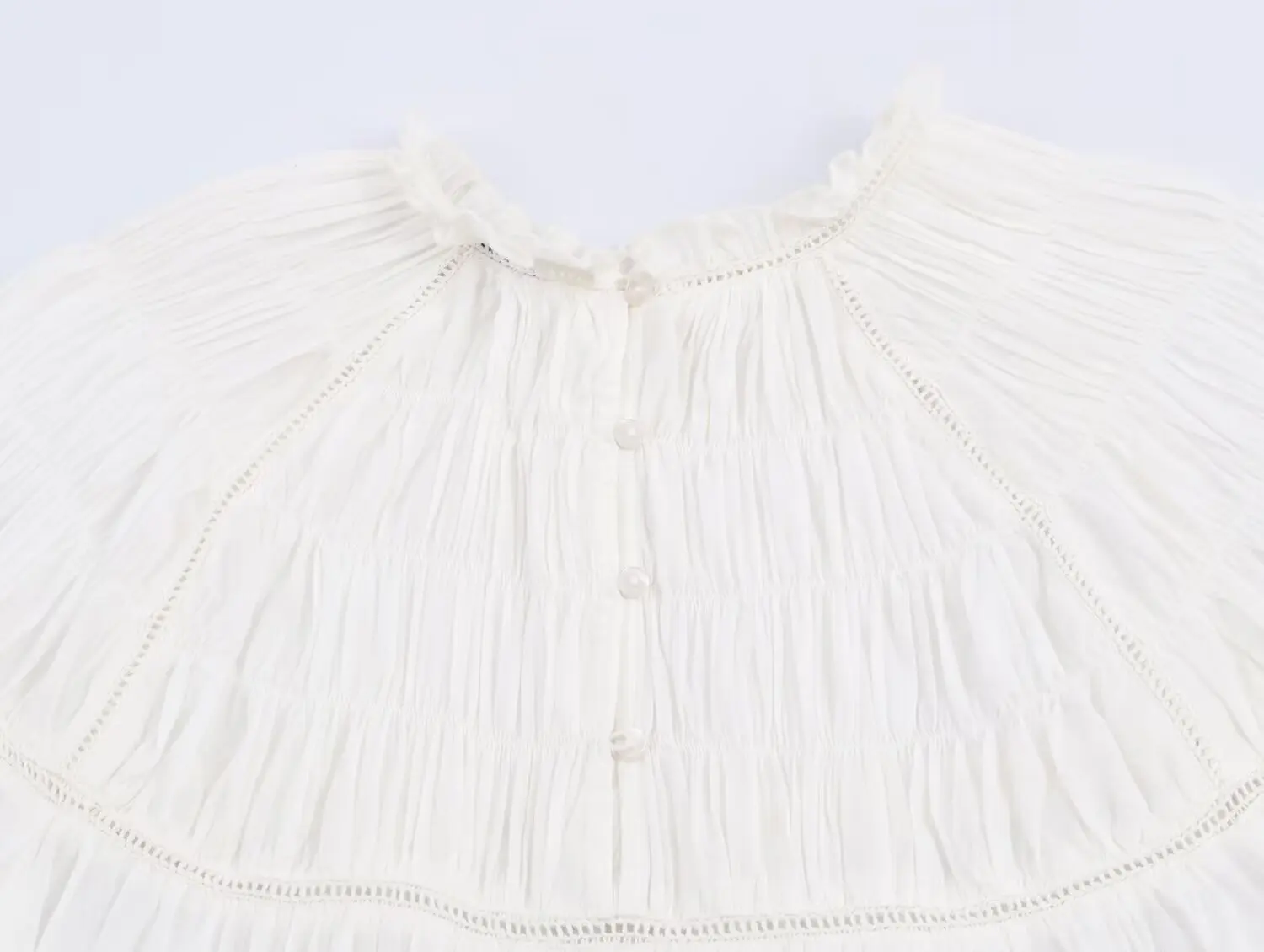 جيني آند ديف 2026 ربيع إيندي الشعبية زهرة التطريز الجوف قميص أبيض أنيق قميص علوي البلوزات الملابس النسائية قمصان بلايز #4