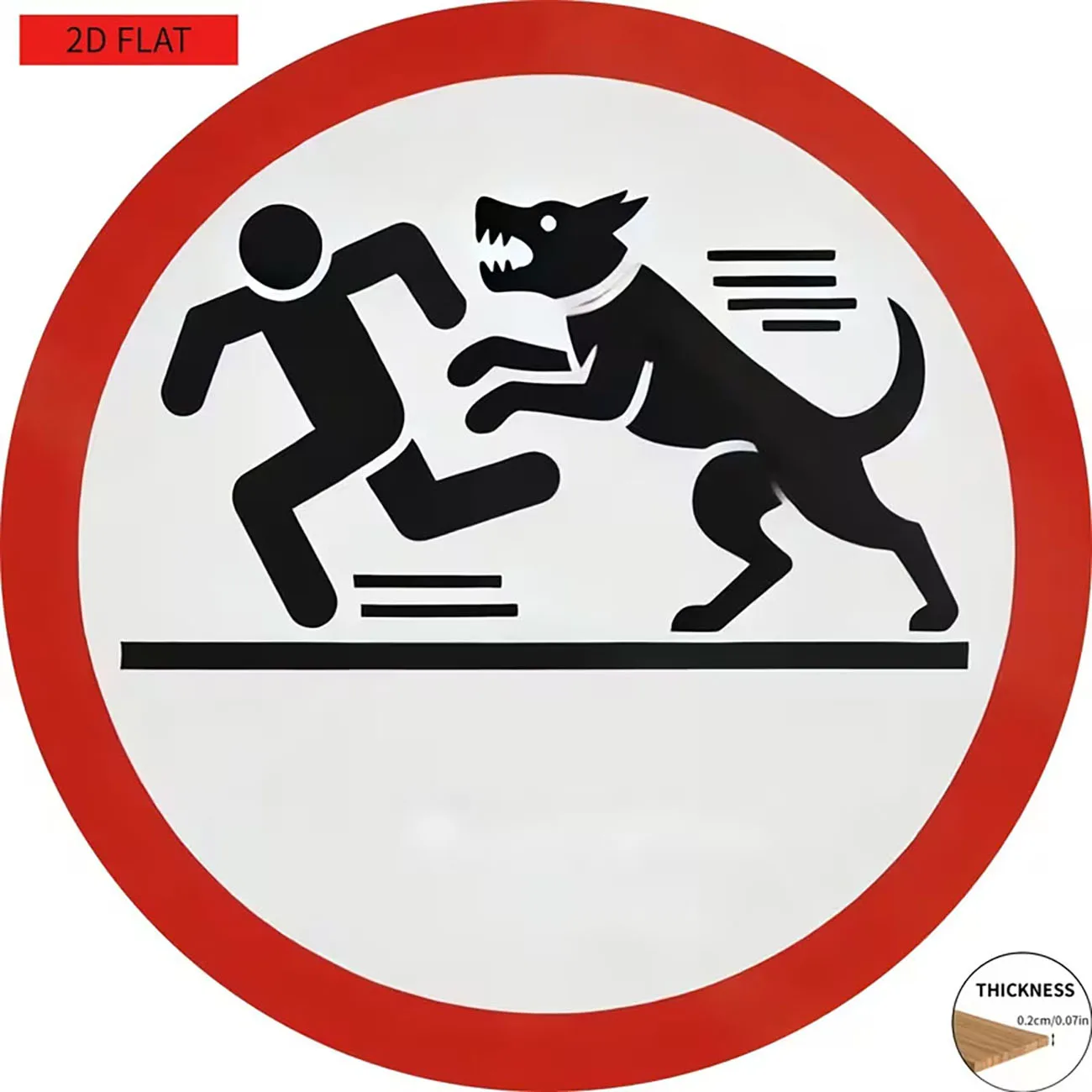 Wooden Beware Of Guard Dog Warning Sign With Nano Double Sided Tape Drill Free Funny Circular Wall Plaque Decor