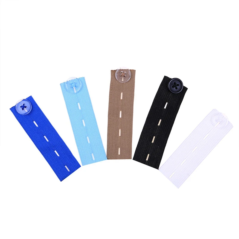 Elastic Unisex Jeans Trousers Waist Expander Waistband Extender Button Elastic Adjustment Waist Button Belt Extension Buckle