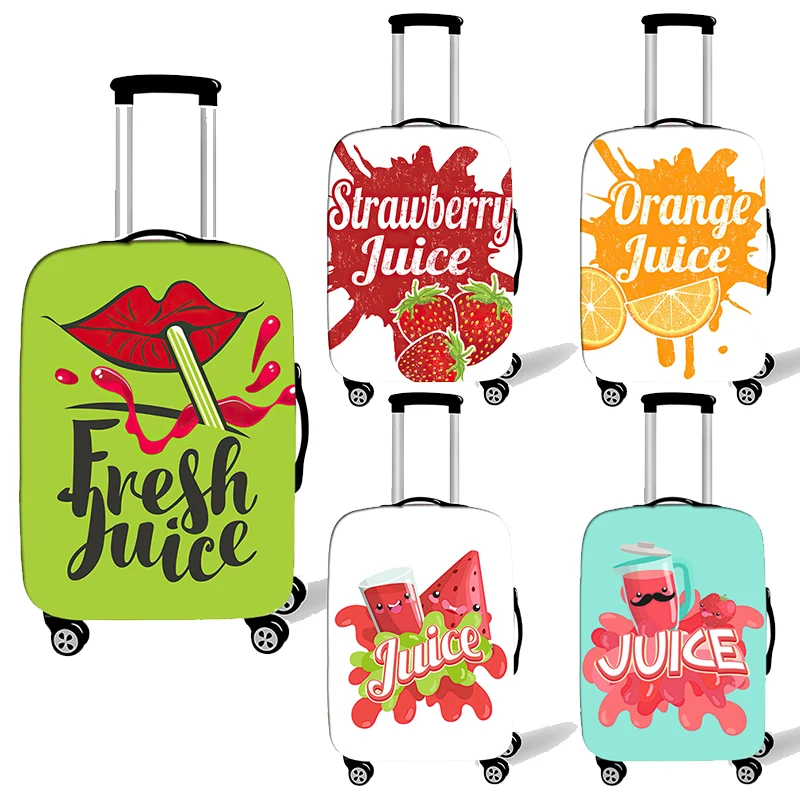 Fresh Fruit Juice Print Luggage Cover for Travel Anti-dust Trolley Case Covers Orange Lemon Elastic Suitcase Protective Cover