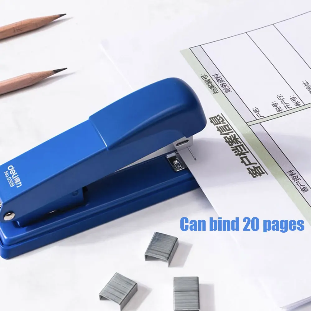 Office stapler can bind 20 pages, for document binding, portable and rotatable stapler, with 5 boxes of staples