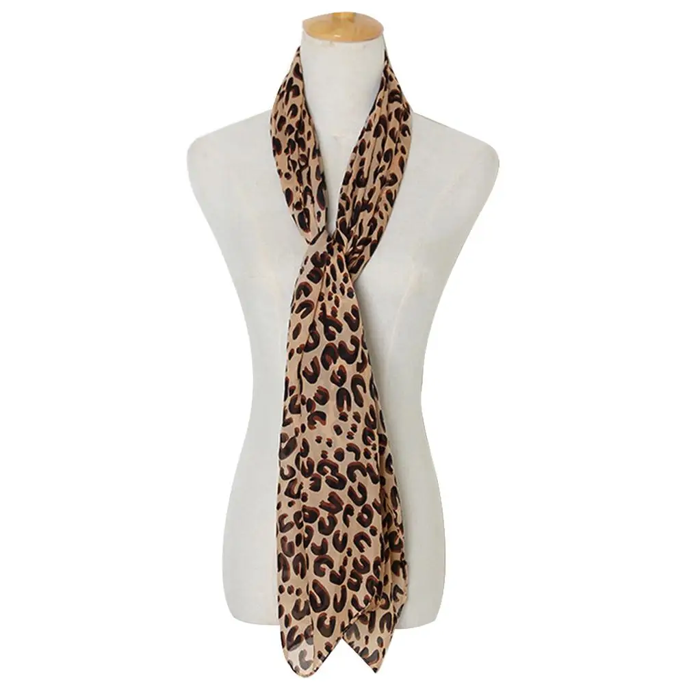 Women Stole Soft Leopard Print Scarf Vintage Chiffon Casual Sale Thin Harajuku Spring Elegant Hot Summer Scarves Sexy Wrap P1C0