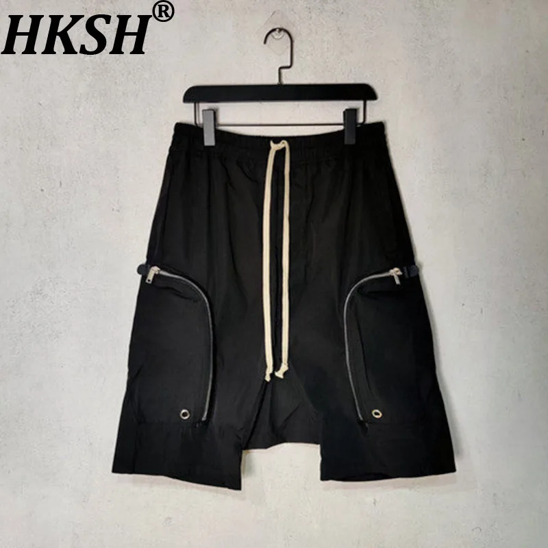 

Мужские шорты-карго HKSH весна-лето в стиле темный готик, с поясом, молнией, объемные, в стиле хай-стрит, панк, сафари, капри HK18841