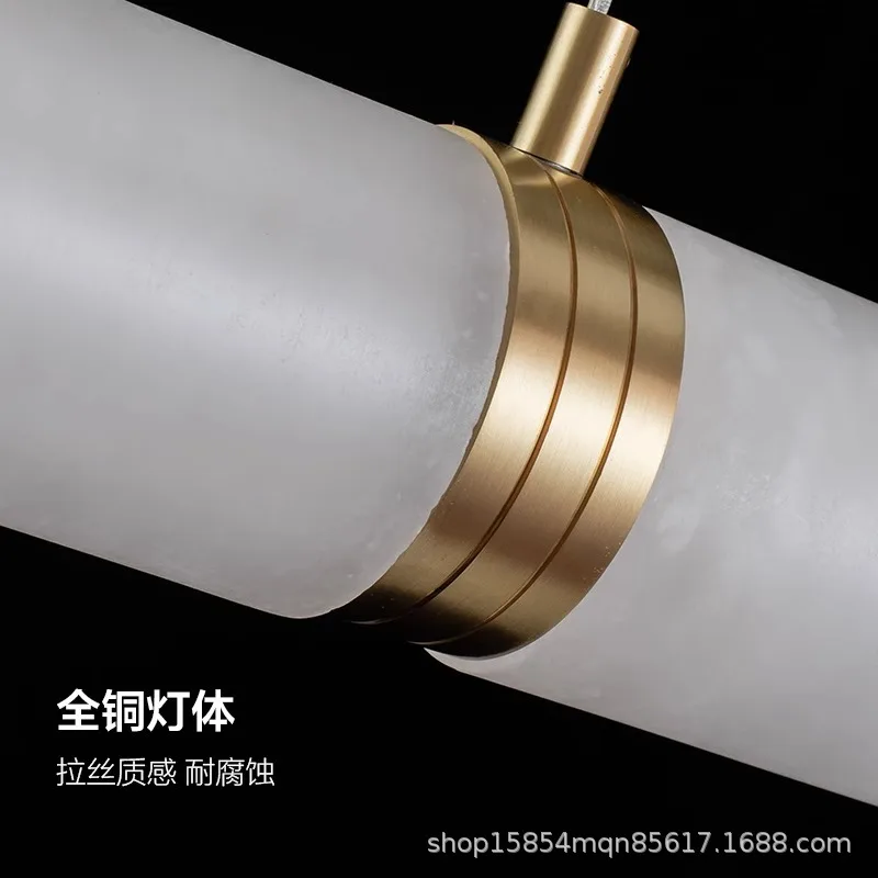 New Chinese marble strip lamp restaurant chandelier