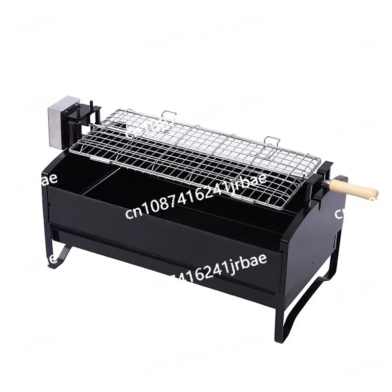 12V Automatic Stainless Steel Motorised Rotisserie Cypriot Rotating Charcoal Grill for Outdoor Camping Barbecue Grill