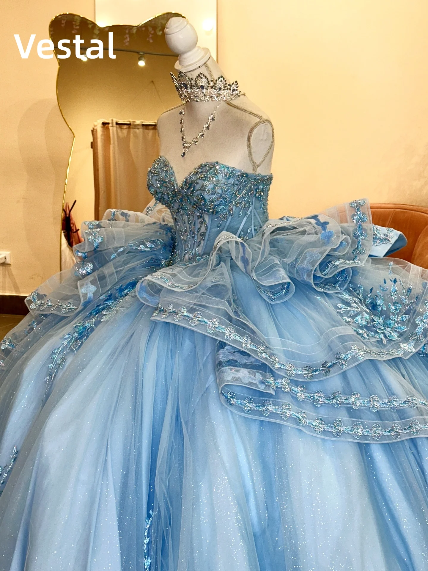 

Sweetheart Quinceanera Dress Ball Gown with Glitter Tulle Lace Appliques vestidos de 15 Prom Dress Quinceañera Customized
