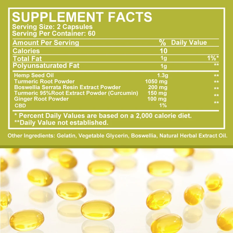 Organic Curcumin Capsules Relieve Pain Support Shoulder and Neck Joint Health Relieve Inflammation &Muscle Soreness