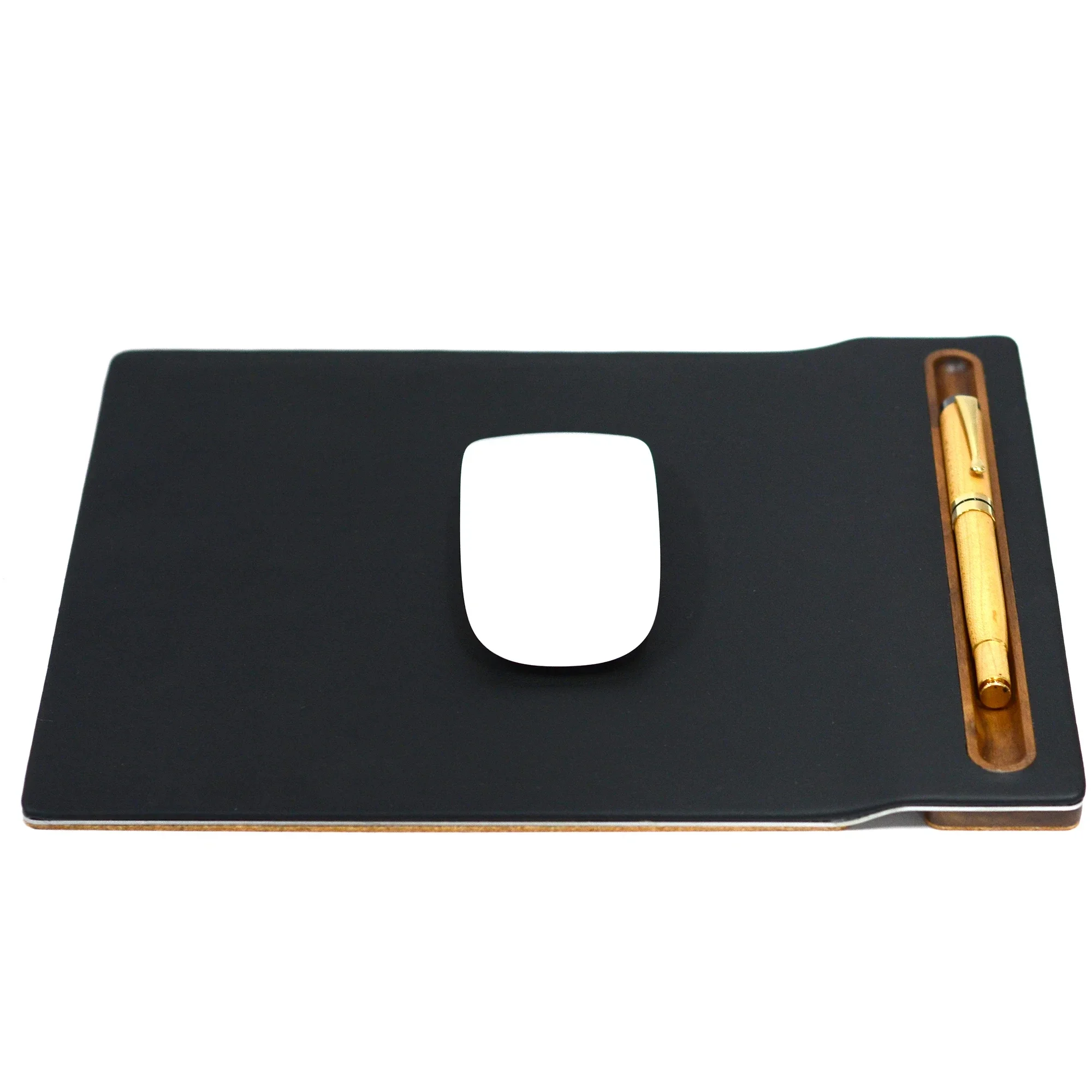 

Hot Sale Wholesale Cheap Price computer office Walnut wood wooden leather custom mouse pad