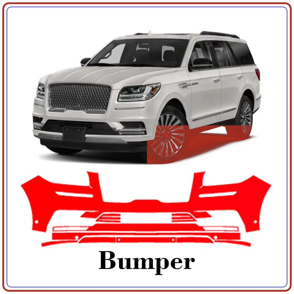 For Lincoln Navigator 2018-2021 Precut TPU Paint Protection Film PPF Front Bumper Kit Clear Bra Stone Guard EU UK