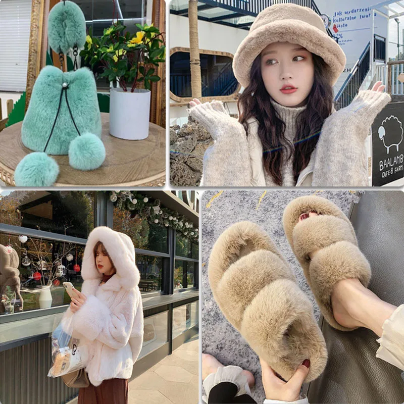20mm Imitate Rabbit Fur Plush Clothing Fabric Thickened Polyester Artificial Wool Doll Cotton Doll Material Decorative Padding