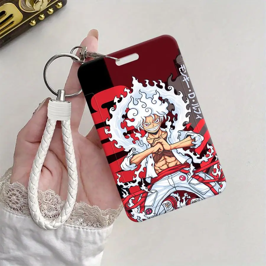 Ones Pieces Luffy ACE 1Pc Card Holder Retractable Credit Card Holders Holders Child Bus with lanyard Bank ID Badge Cover Case