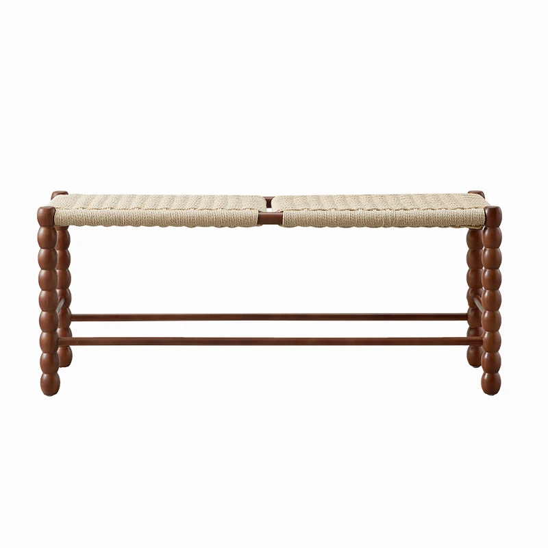Apartment furniture Simple solid wood bedside stool household Chinese retro dressing low stool bench advanced