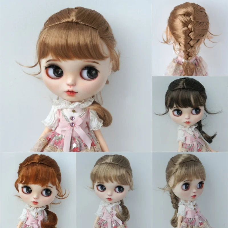 QBaby Pullip 9-10inch  10-11inch  Synthetic mohair BJD wigs   JD413  1/8 1/6 1/4 1/3 French Braids Blythes  Doll AccessorieS