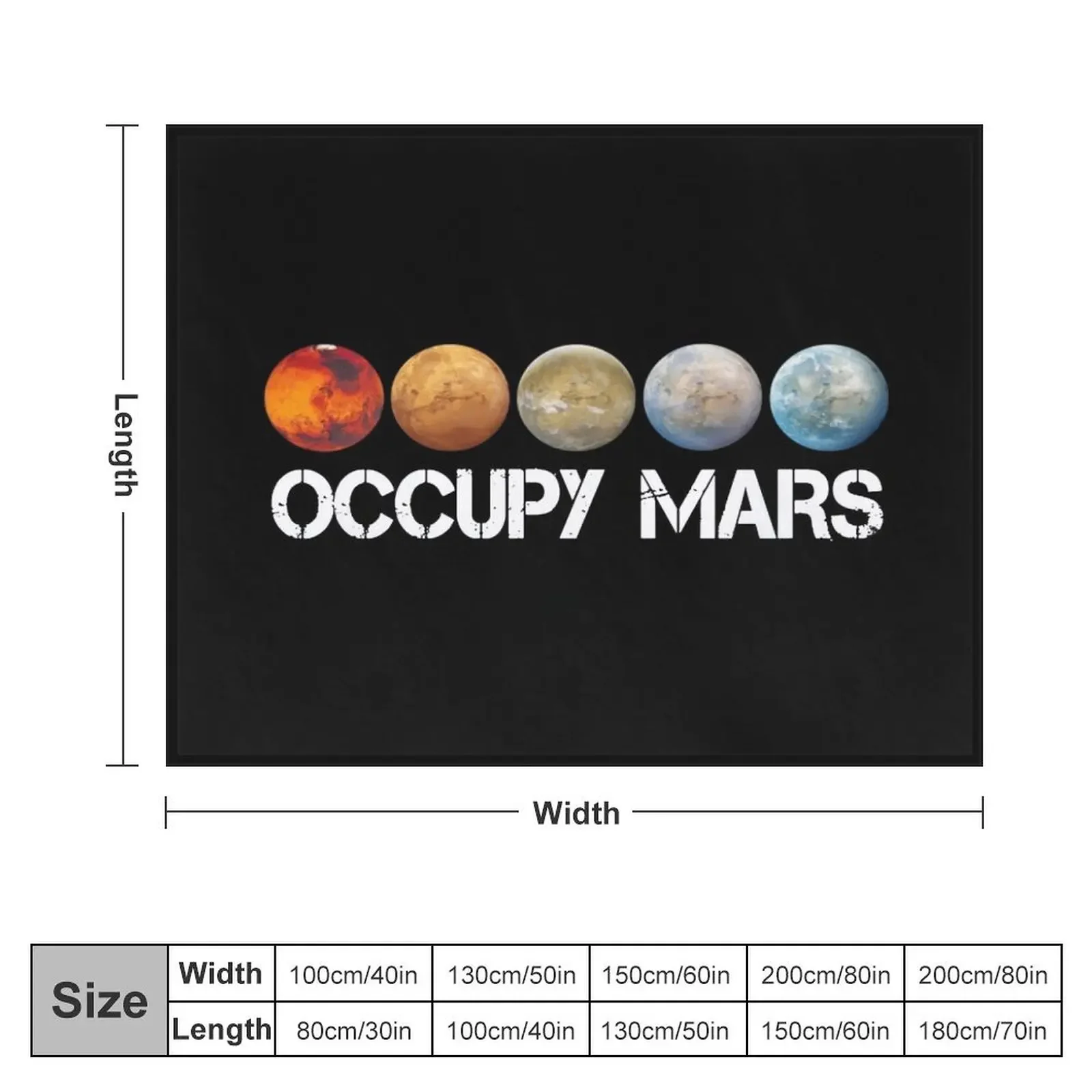 elon musk occupy mars Throw Blanket Soft Big Picnic Blankets