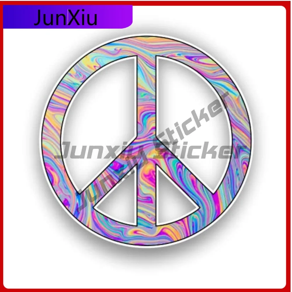 

Peace Sign Tie Dye Pattern Sticker Car Motorcycle Bumper Bicycle Skateboard Laptop Luggage Waterproof Decals Scratch-proof Stick