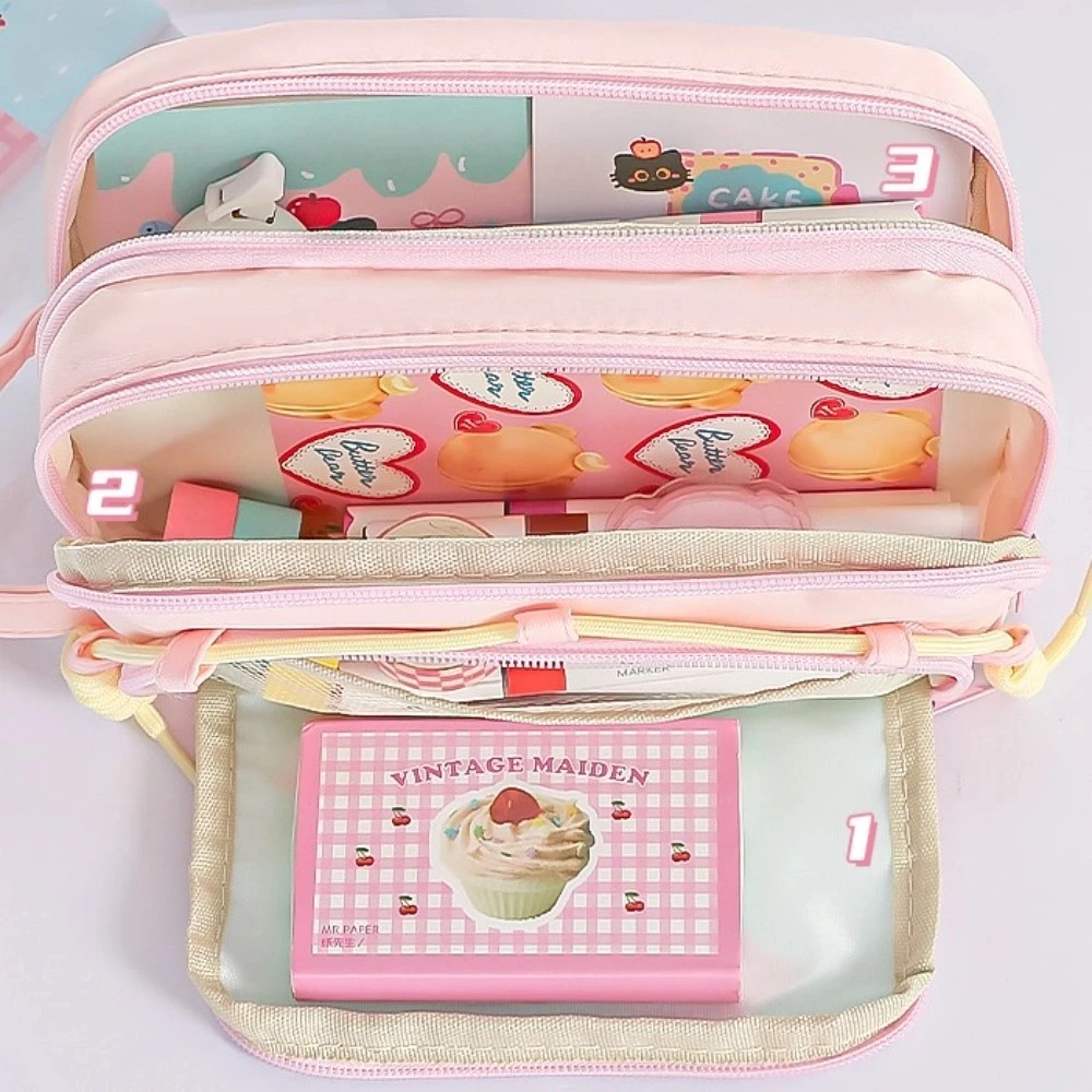 

Large Capacity Cartoon Puppy Pencil Case Ins Y2K Dog 4 Multi Layers Stationery Storage Bag Handheld Cosmetics Storage Makeup Bag