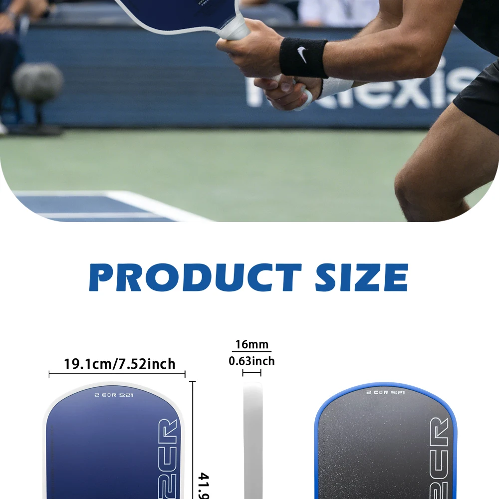HONOLULU J2CR Heißgepresster Thermoform-CFC-Kohlefaser-Pickleball-Schläger mit Power Rebound 5. Generation Schaumkern USAPA-Zertifiziert – Detail 10