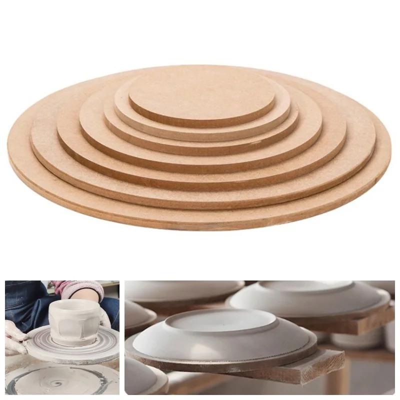Tavola a densità circolare per ceramica Piastra di supporto artistica Fibra di legno Ceramica Tavola di asciugatura vuota Vassoio per scultura in argilla Strumenti fai da te