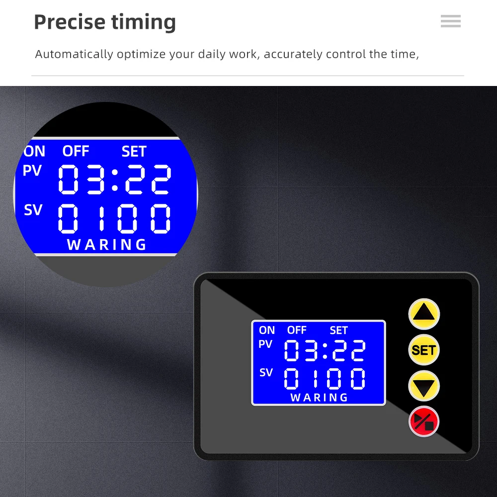 Time Timer Microcomputer Time Controller AC 110-220V DC 12V 24V Hour Counter LCD Digital Display Programmable Timer Timegrapher