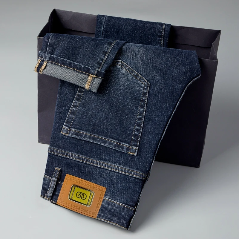 Jeans Herren Frühling und Herbst neue Mode Klassiker Business Casual All-Match schlanke gerade lange Hosen