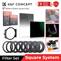 K&F Concept 100mm Square Lenses Filter System 28 Multi-Layer Coating ND8 GND16 Light Pollution Black Mist Filter with Holder Bag