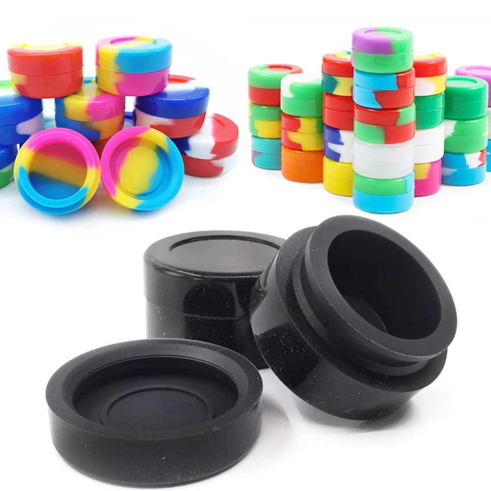 20Pcs Silicone Jar 2ml/3ml/5ml Face Cream Jars Nonstick Container Oil Storage Box Makeup Case Cosmetic Bottle Home Accessories