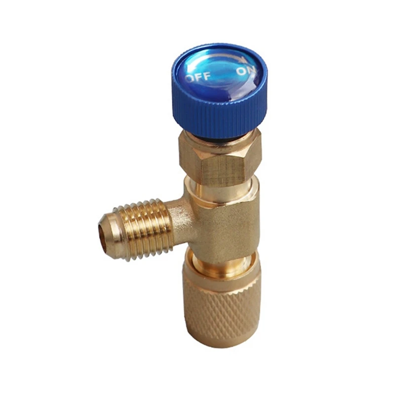 R22 AC Valve 1/4 Inch Filler Joint A/C Refrigerant Valve Air Conditioning Repair And Fluoride Safety Adapter