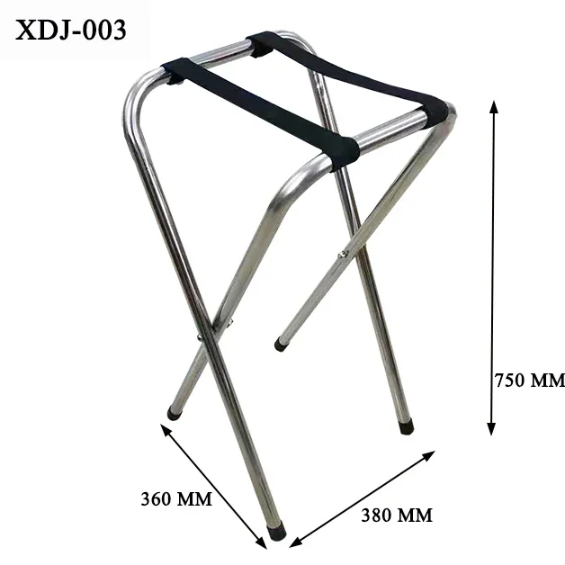 Stable Foldable stainless steel 201 Fully Assembled Hotel Style Luggage Rack For Hotels