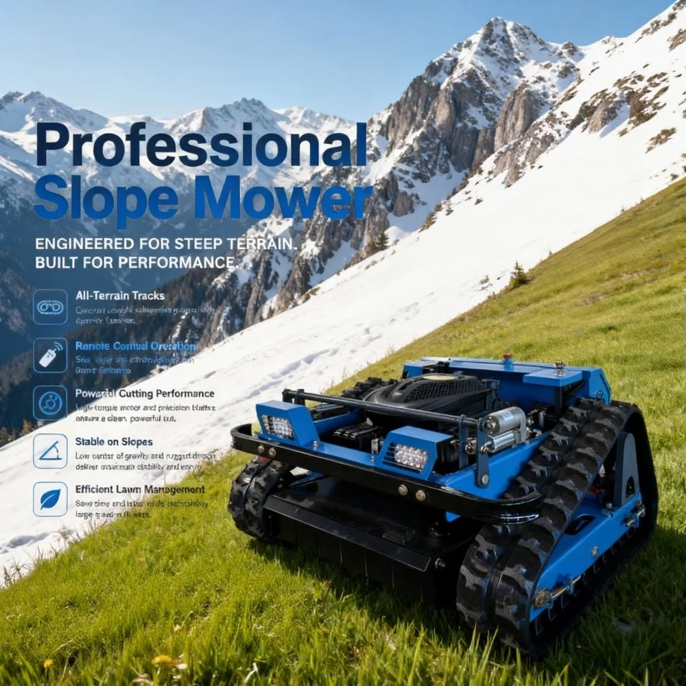 Customizable Anti-Slip Tracked Remote Control Lawn Mower 800-1000 mm for Farm Construction Certified Clearance