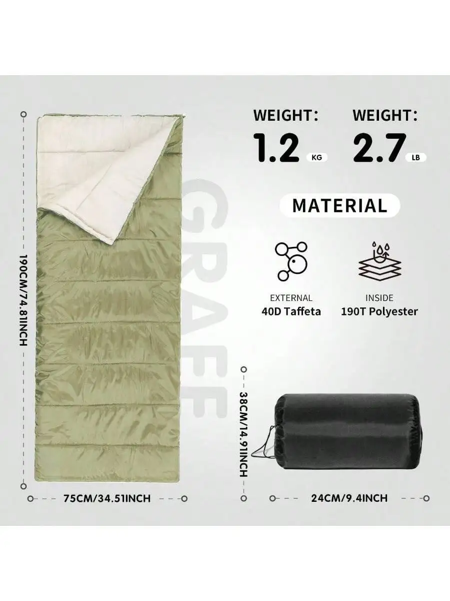4 Season Camping Sleeping Bag Lightweight Waterproof Warm Roomy Backpacking Hiking Adult