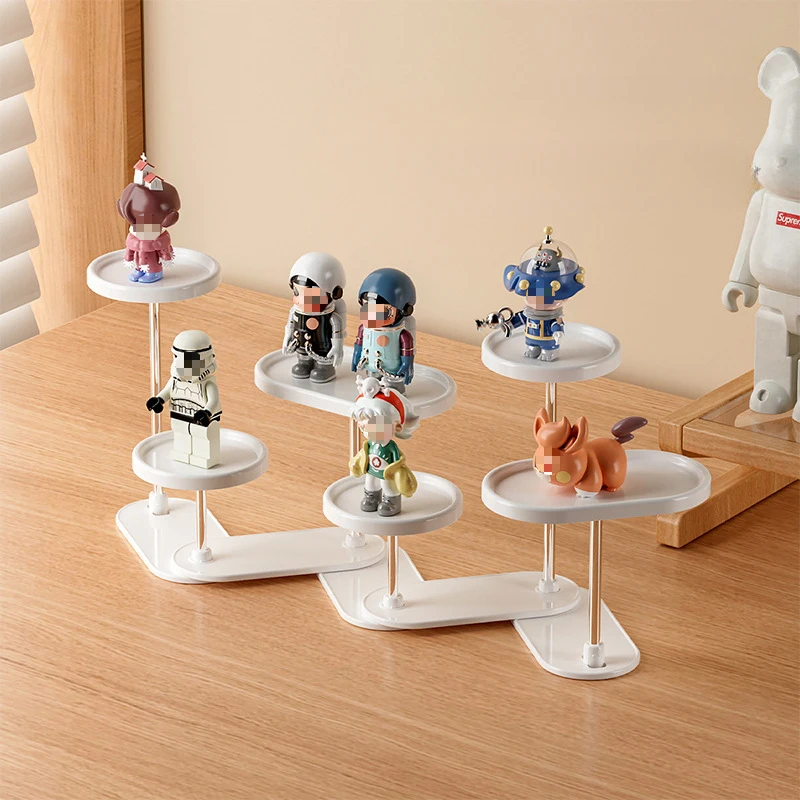Desktop Figurine Display Stand, 360 ° Deformed Staircase Ornament Storage Rack, Trendy Toy Accessory Display Stand, Storage Rack