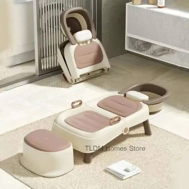 

Chairs Shampoo Foldable Furniture Plastic Artifact Salon Durable Adult Hair-washing Recliner Creative Homestay Hair Washing Tool