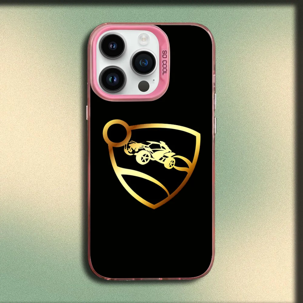 حافظة هاتف Game R-Rocket League لهاتف iPhone 16,15,14,13,12,11,Mini,Pro,MAX غطاء سيليكون وردي غير لامع