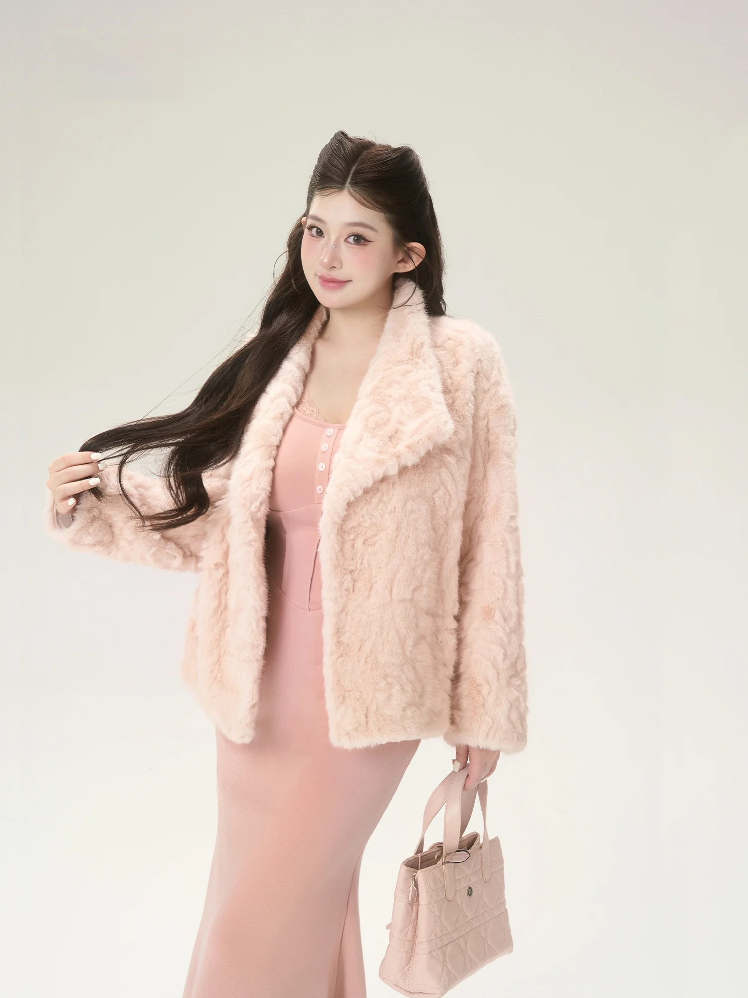 

Large Size Jaet Zhou Bai Zi Sakura Color Environmental Simulation Small Lake Lamb Fur Cotton Candy Baby Soft Branch