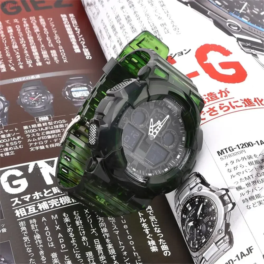 TPU Resin Case Strap for Casio G-SHOCK GA-100 GA-110 110GB GA-120/140 GD-100/110/120 GLS-100 GAX-100 Silicone Sport Band Bezel