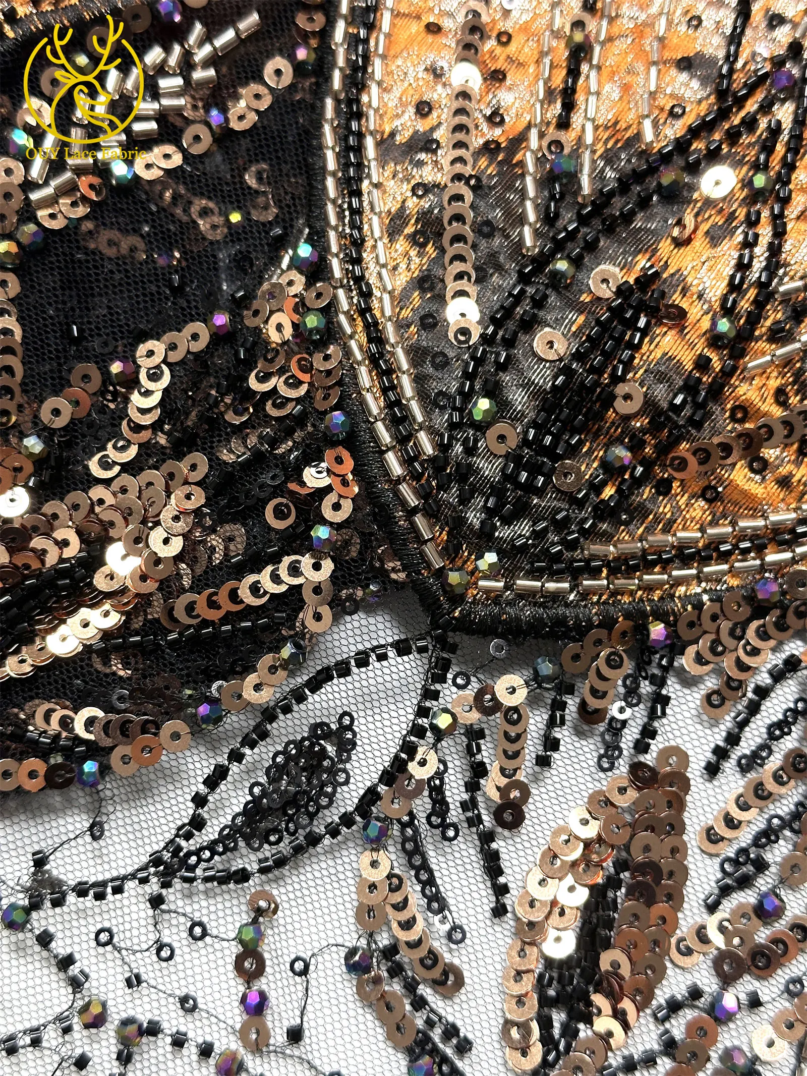 2026 Luxuriöser afrikanischer Chiffon-Spitzenstoff mit schweren Perlen, lila nigerianischer Pailletten-Spitzenstoff, geeignet für Damen-Partykleider – Detail 25