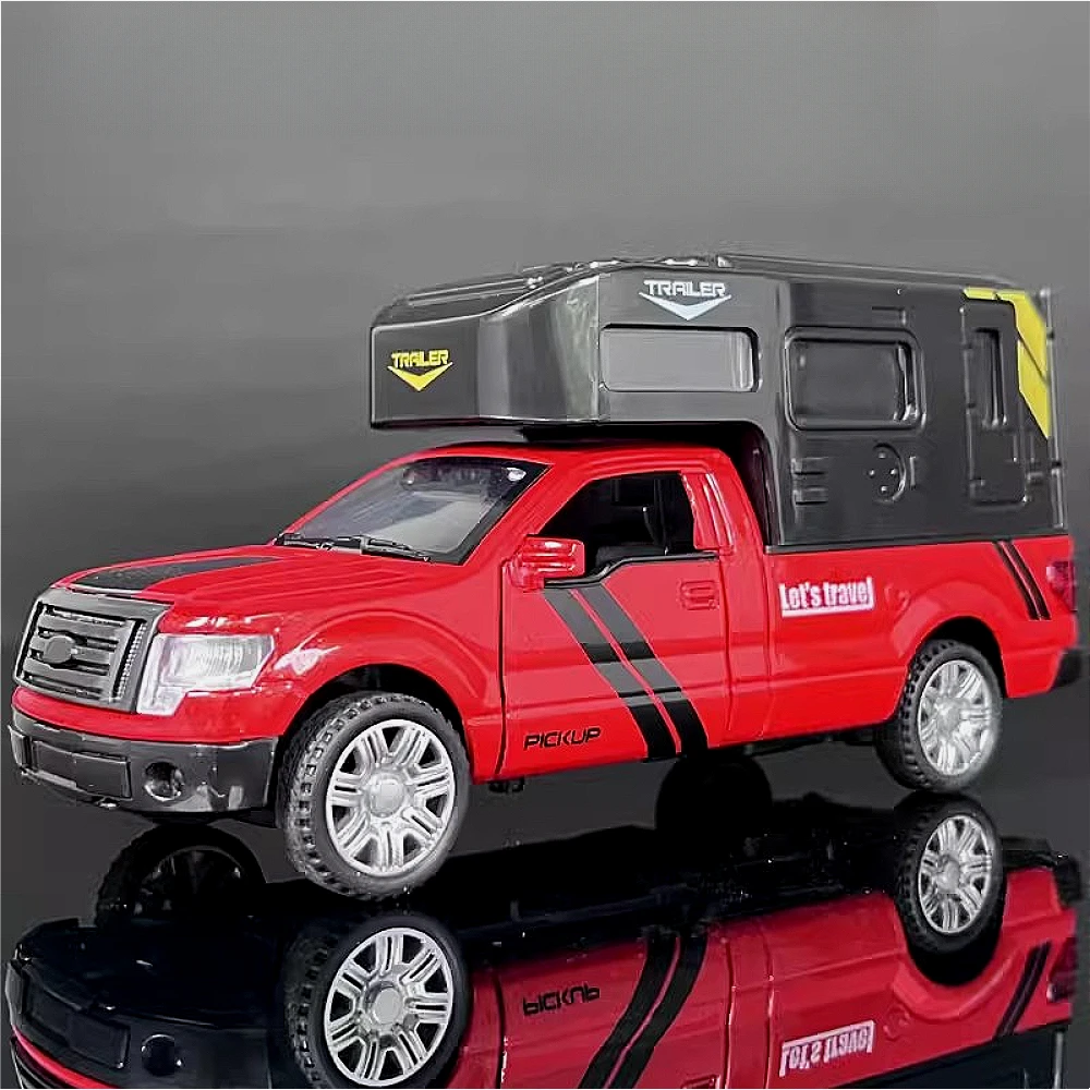 

1:32 Scale F-150 RV Shelby GT500 Model Toy Car Alloy Diecast Sound Light Pickup Truck Models Pull Back Collection Kids Gifts