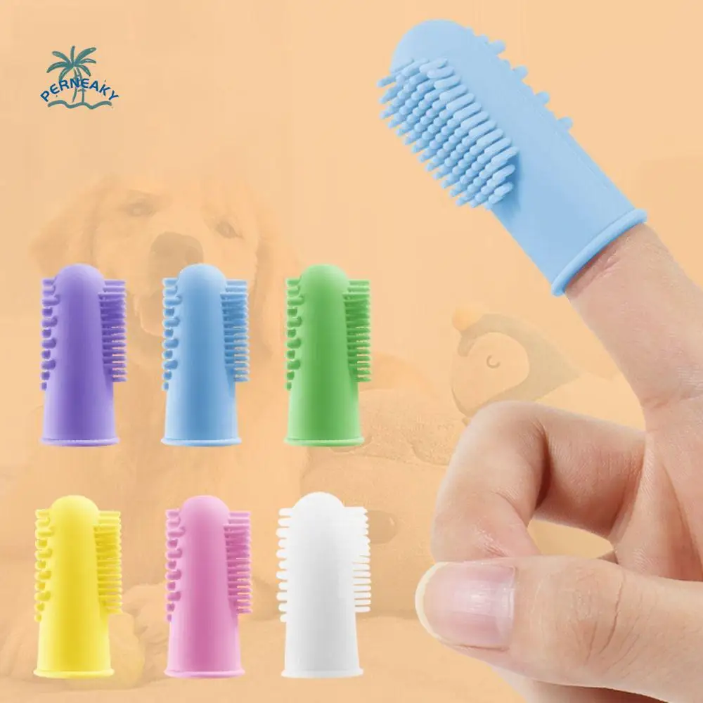 

Silicone Pet Finger Toothbrush Soft 360° Cleaning Pet Oral Cleaning Toothbrush Bite Resistant Cats Mouth Cleaner Oral Cleaning