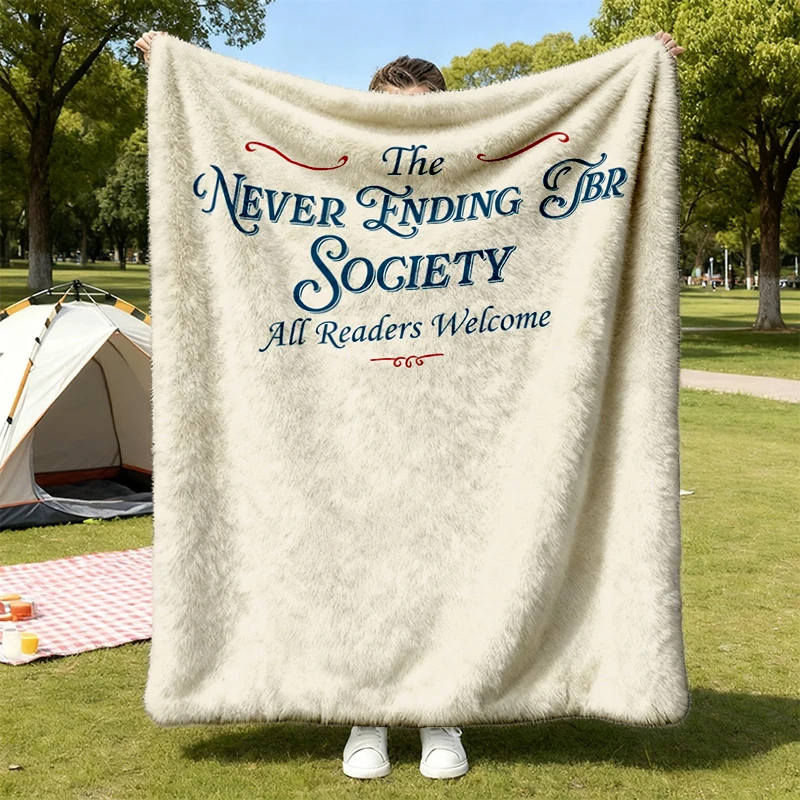 Never Ending TBR Society Warm Blanket, Book Lover Soft Blanket, Bookish Reader Club, BookTok Comfy, Bookworm Gift