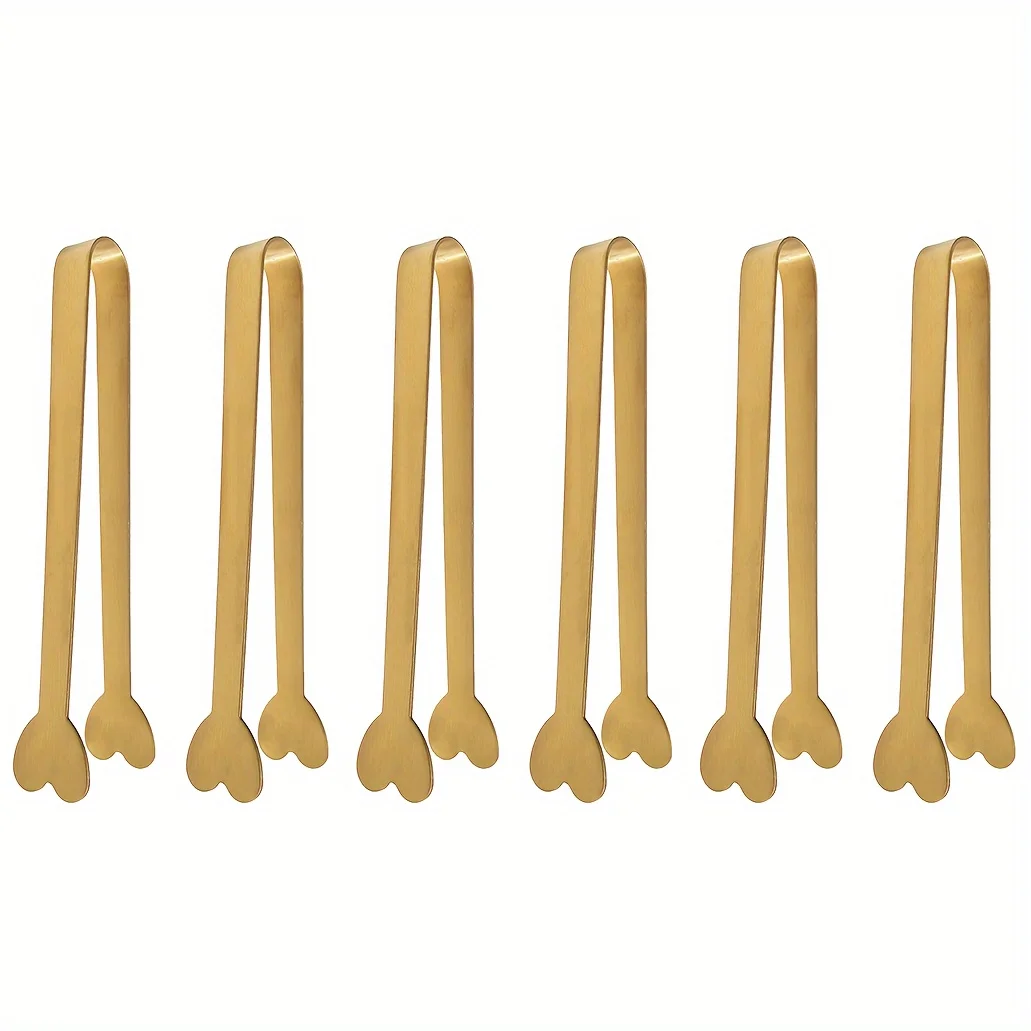 5pcs Stainless Steel Heart-Shaped Mini Tongs for Sugar/Ice Cubes Tea Party Wedding Coffee Bar Gift for Wedding Anniversaries view 6