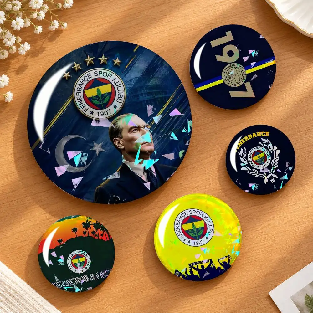 Turkey F-Fenerbahce Football FC Art Custom Tinplate Round Button Badges Pins Brooches for Clothes Backpack