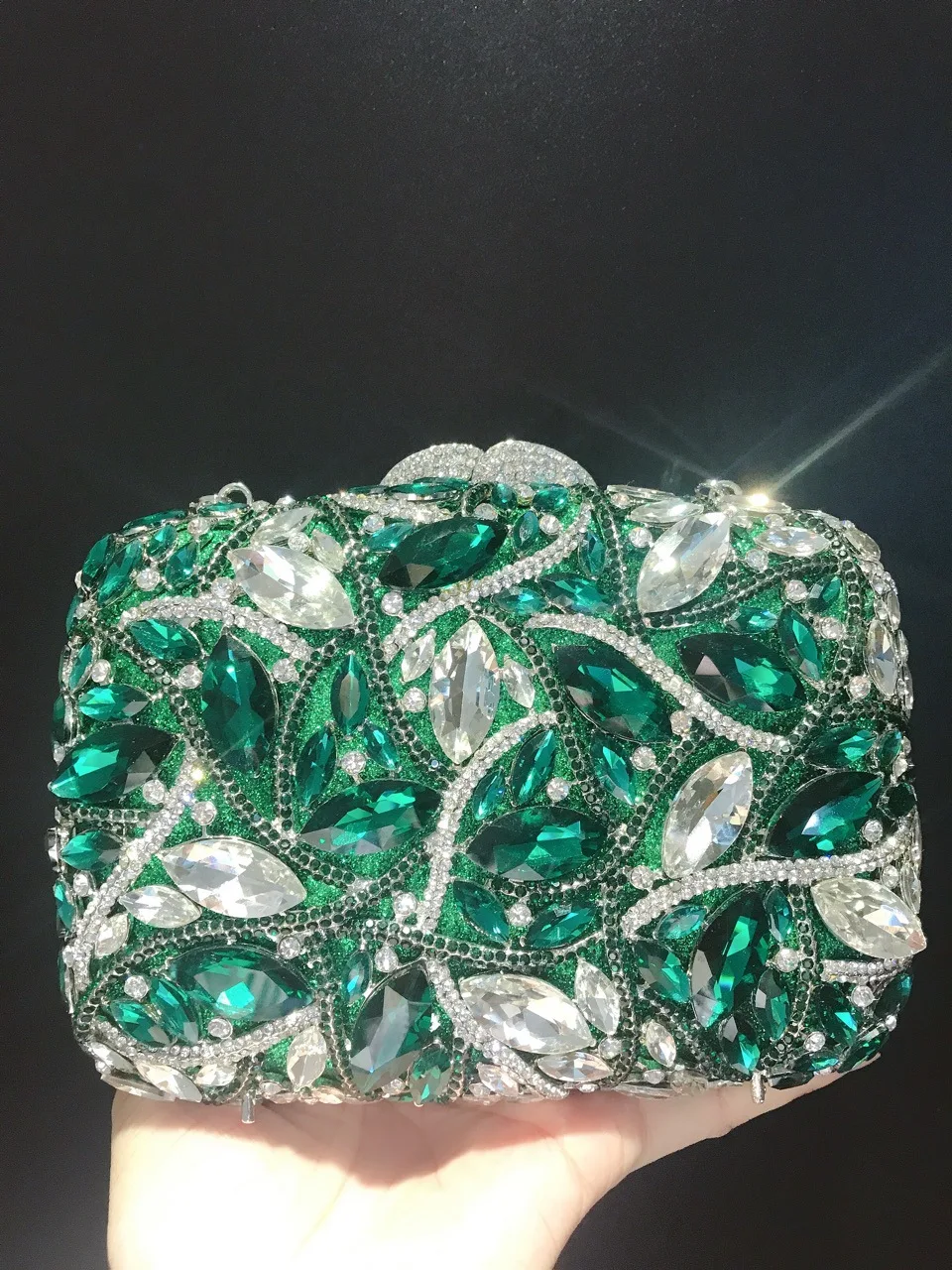 Fashion Crystal Glass Handmade Clutch Purse For Women Luxury Designer Handbags Rhinestone Evening Bag Shiny Banquet Party Bags