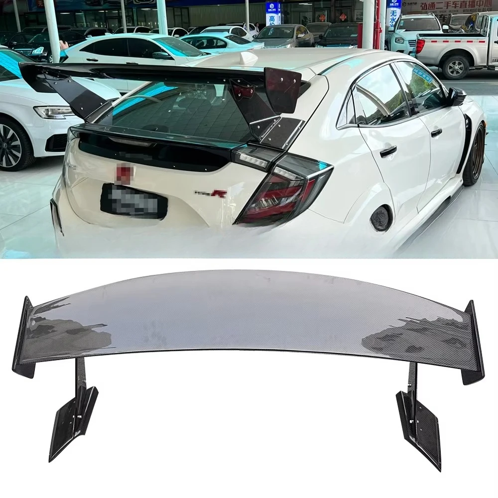 ألياف الكربون VRS GT الخلفي الجذع الشفاه الجناح Ducktail المفسد لنوع R هاتشباك FK7 FK8 10TH 2016-2019 ضبط السيارات #2