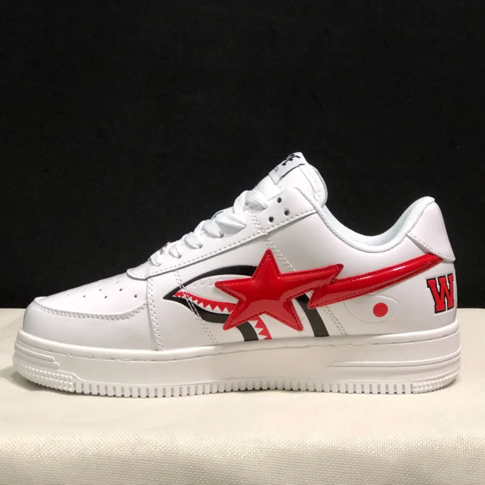 Original Bape Sta Men Women Shark Mouth Low Top Shoes Fashion BAPESTA Casual Height Increasing Unisex Couple WGM Sneakers 36-45